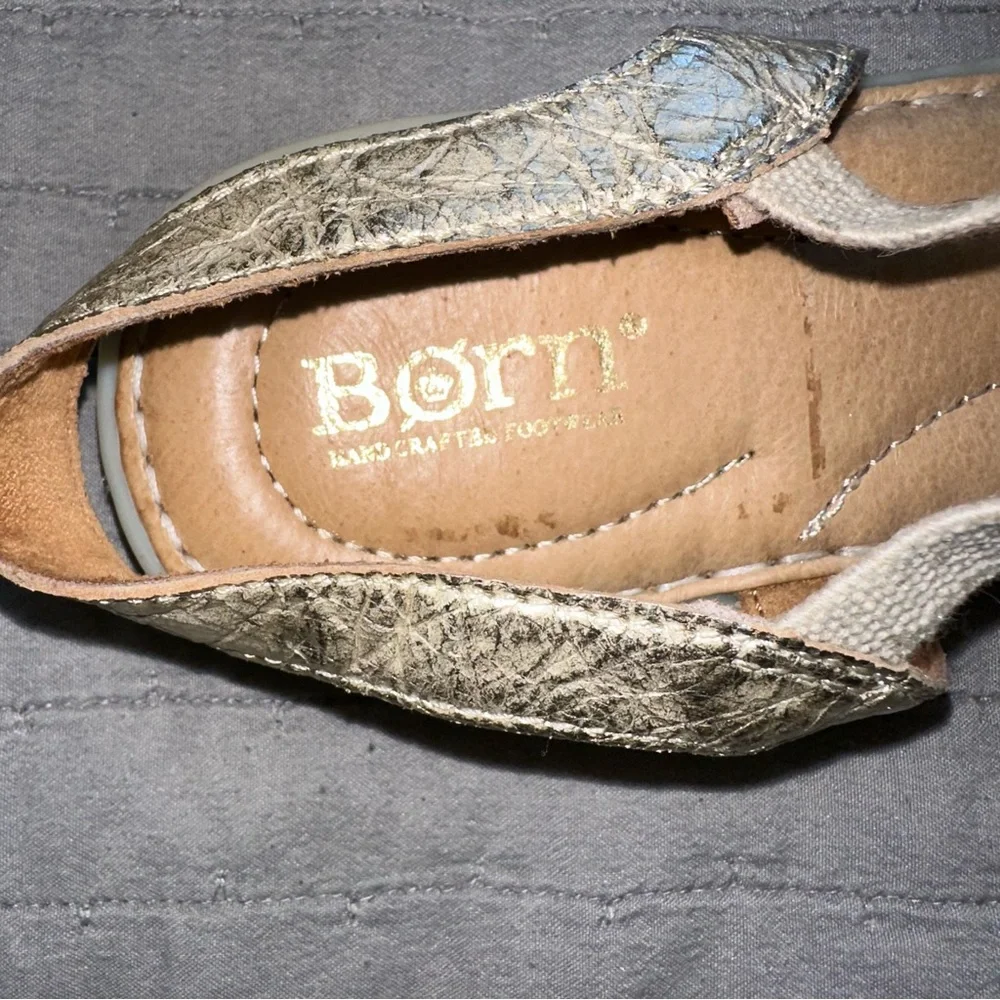 Born Metallic Gold and Tan Women's Sandals - Picture 2 of 5